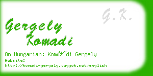 gergely komadi business card